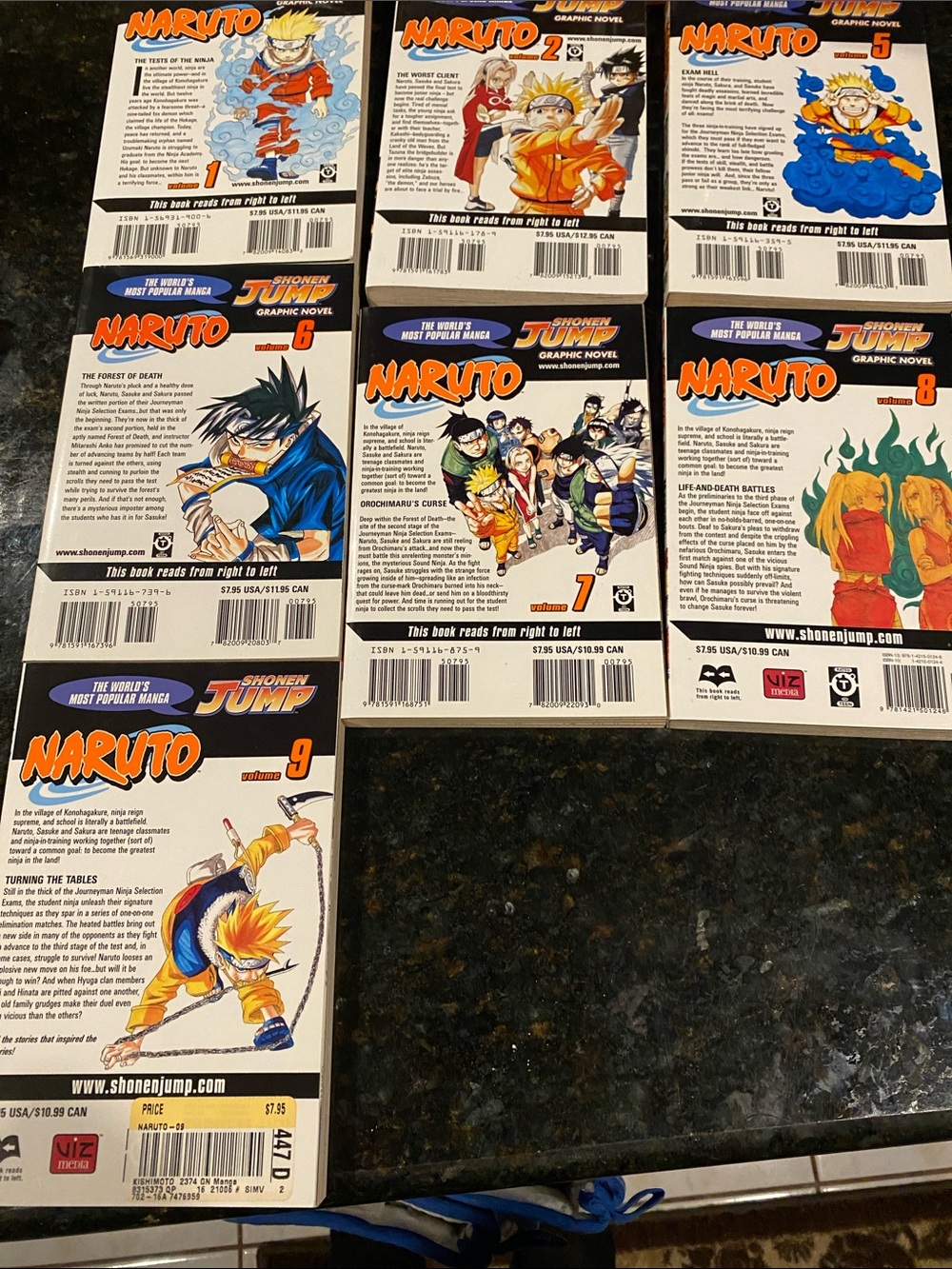 Naruto Graphic Novels, Volumes 1,2,5,6,7,8,9 - Picture 9 of 10